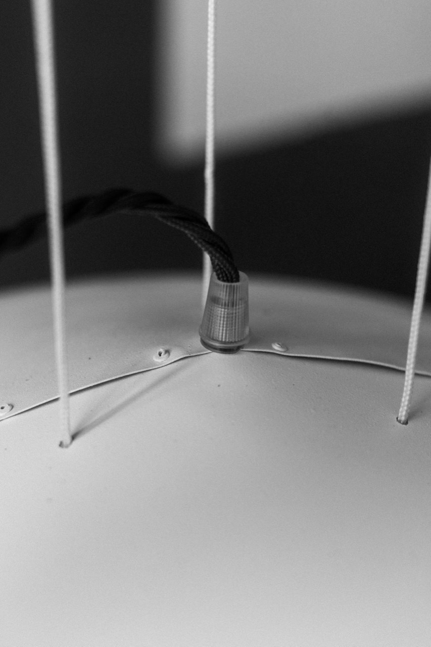 1895 Lamp — cable entry and cords on top of the shade