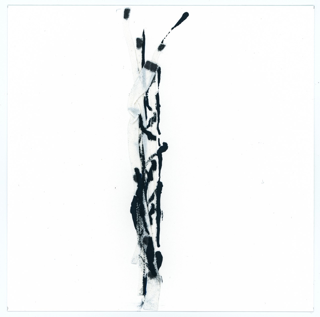 4 Senses book artwork — ink and fabric collage