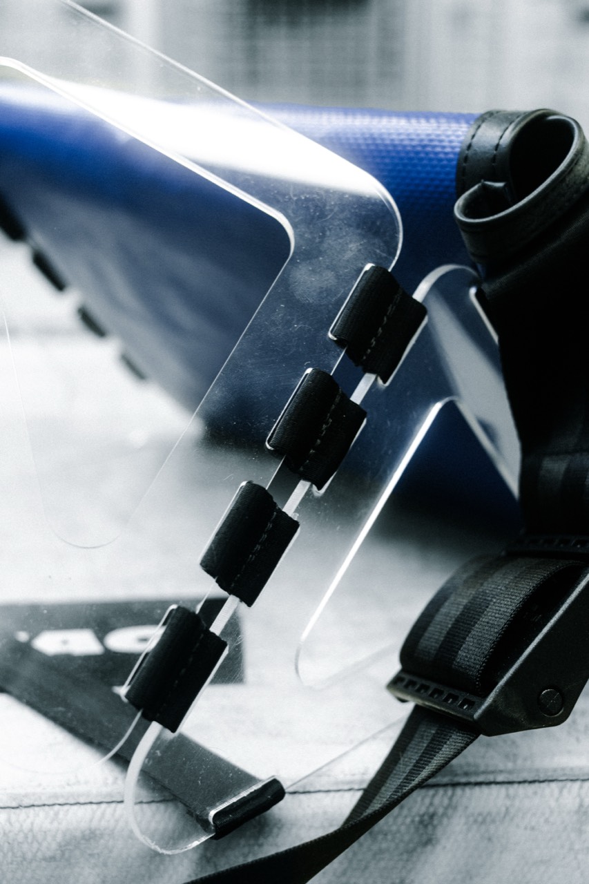 F11 Break — close-up of the tarpaulin bag and strap details