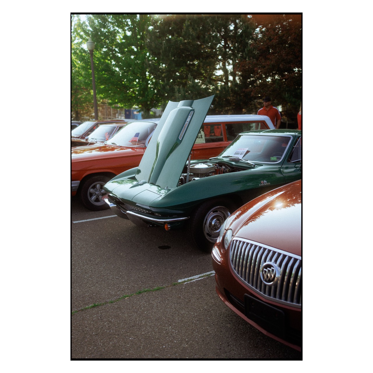 Lake Erie — row of classic cars at the meet