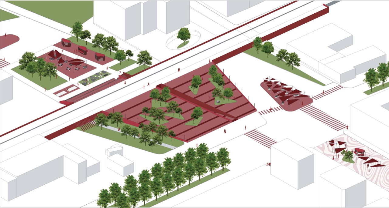 RML Link — isometric aerial view of the interventions across the Romolo area