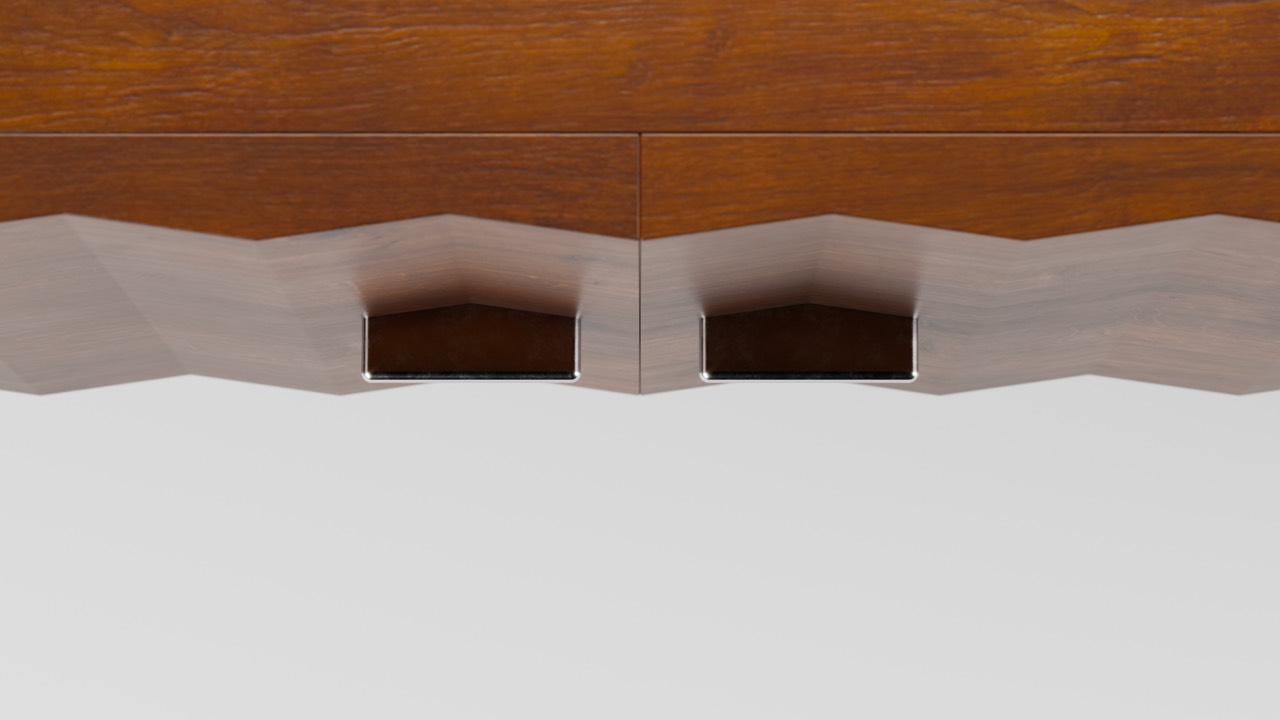 T Sideboard — underside detail of the cabinet door grips