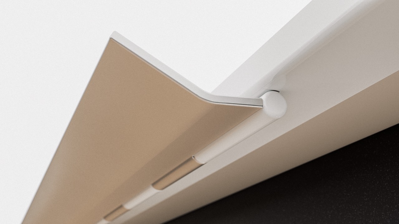 Wandel — edge profile of the frame and glass mount, render